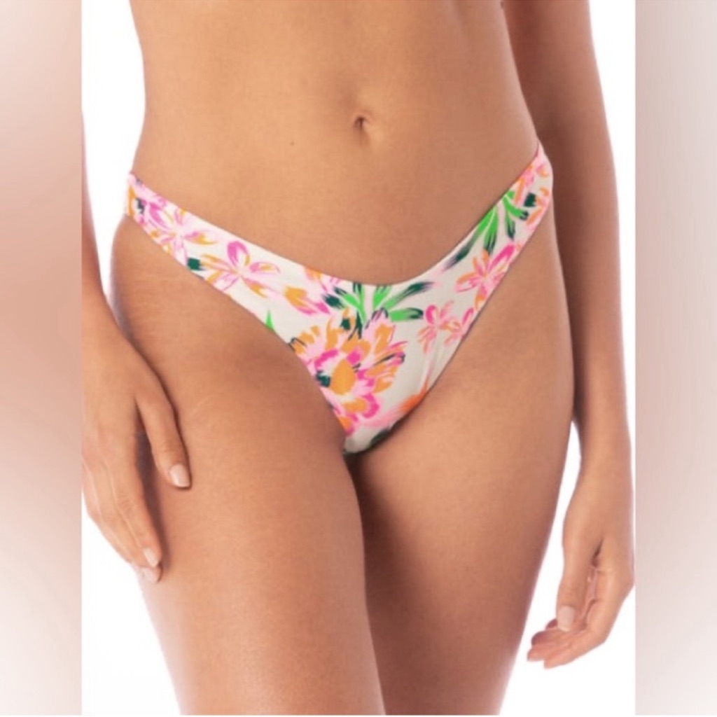 Nwt Maaji Bubbly Blossom Splendour Regular Rise Thin Side Bikini